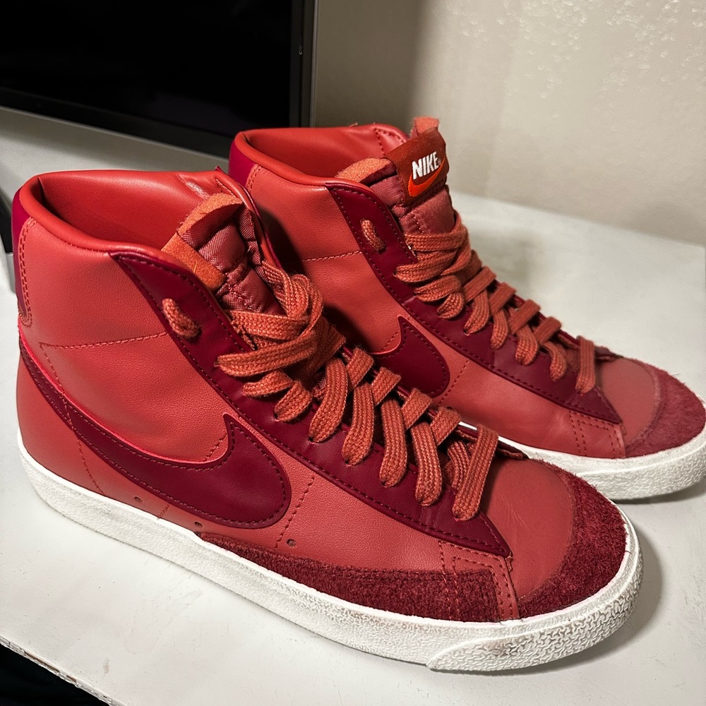 Nike blazer genuine red leather high tops